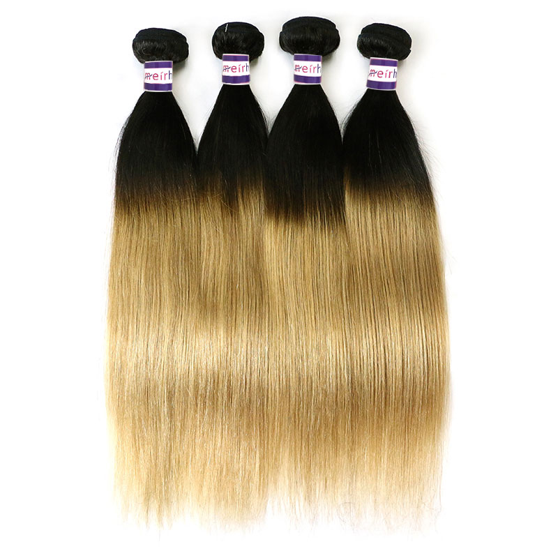 Black Hair Blonde Ombre Brazilian Straight Hair 1b/27